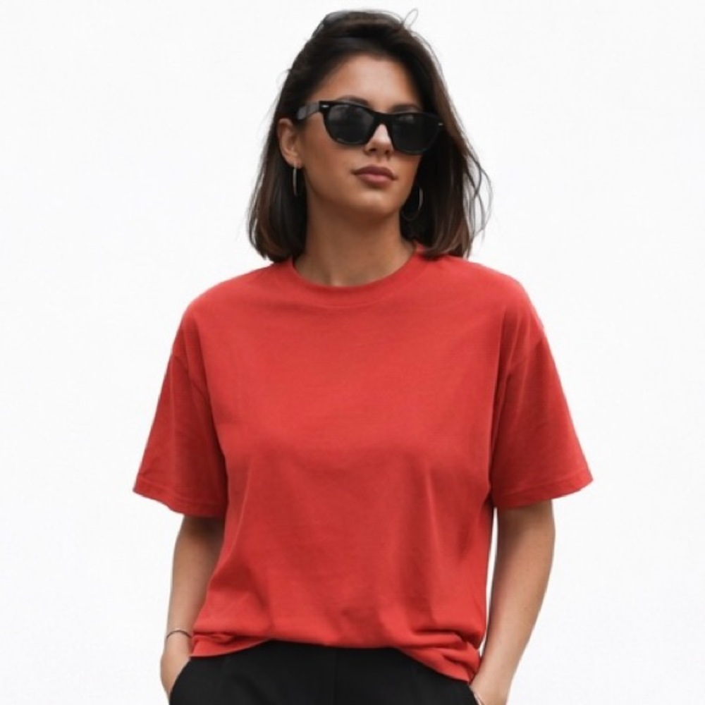 Vince Camuto Neon Coral Short Sleeve T-Shirt Size Medium